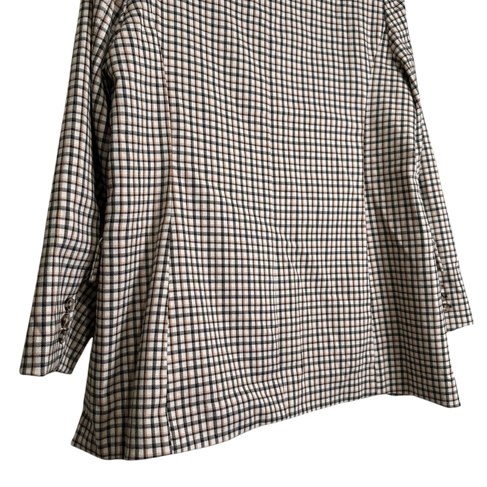 Marled L Cream Tan & Black Plaid Blazer - Picture 6 of 8